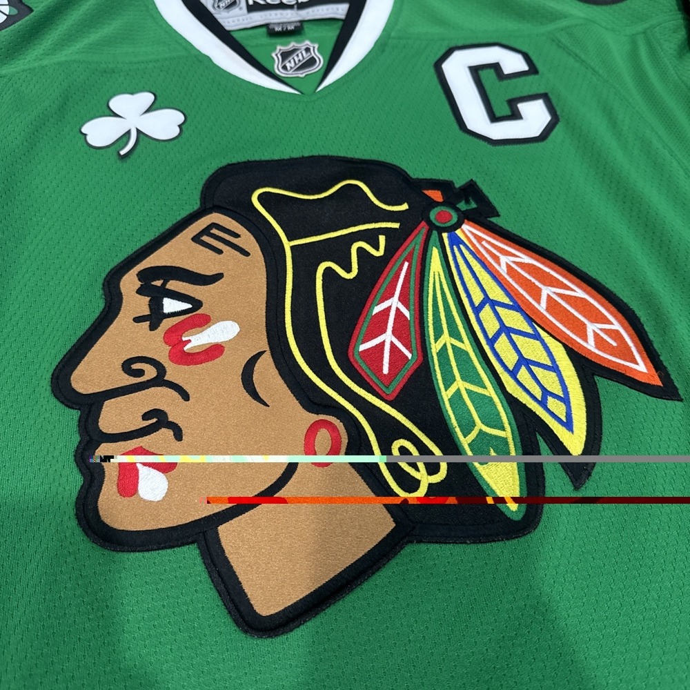 Reebok Premier Chicago Blackhawks St Patrick Day TOEWS Hockey Jersey Green Sz M - Picture 3 of 11